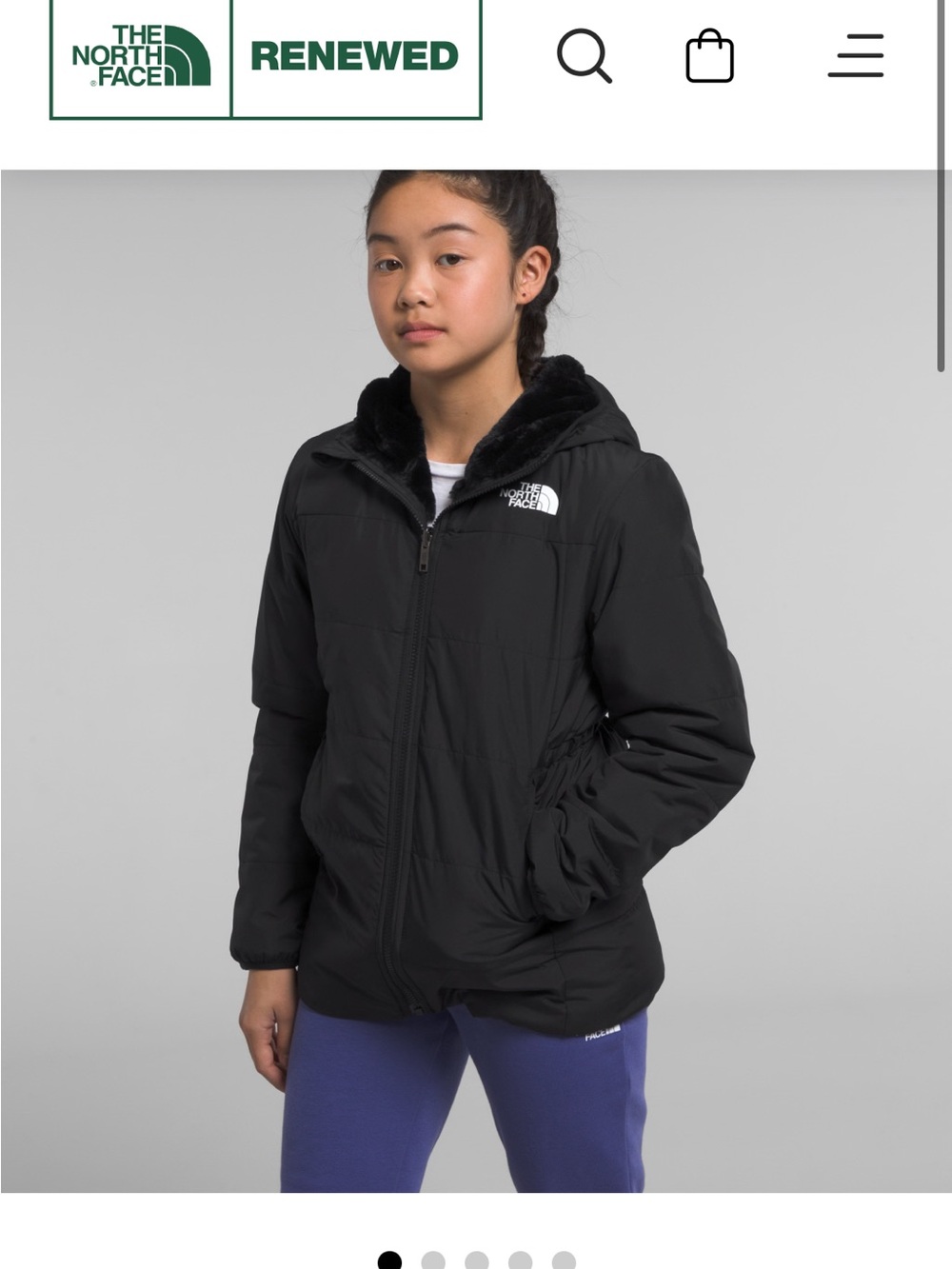 The North Face Black Hooded Jacket with Plush Lining